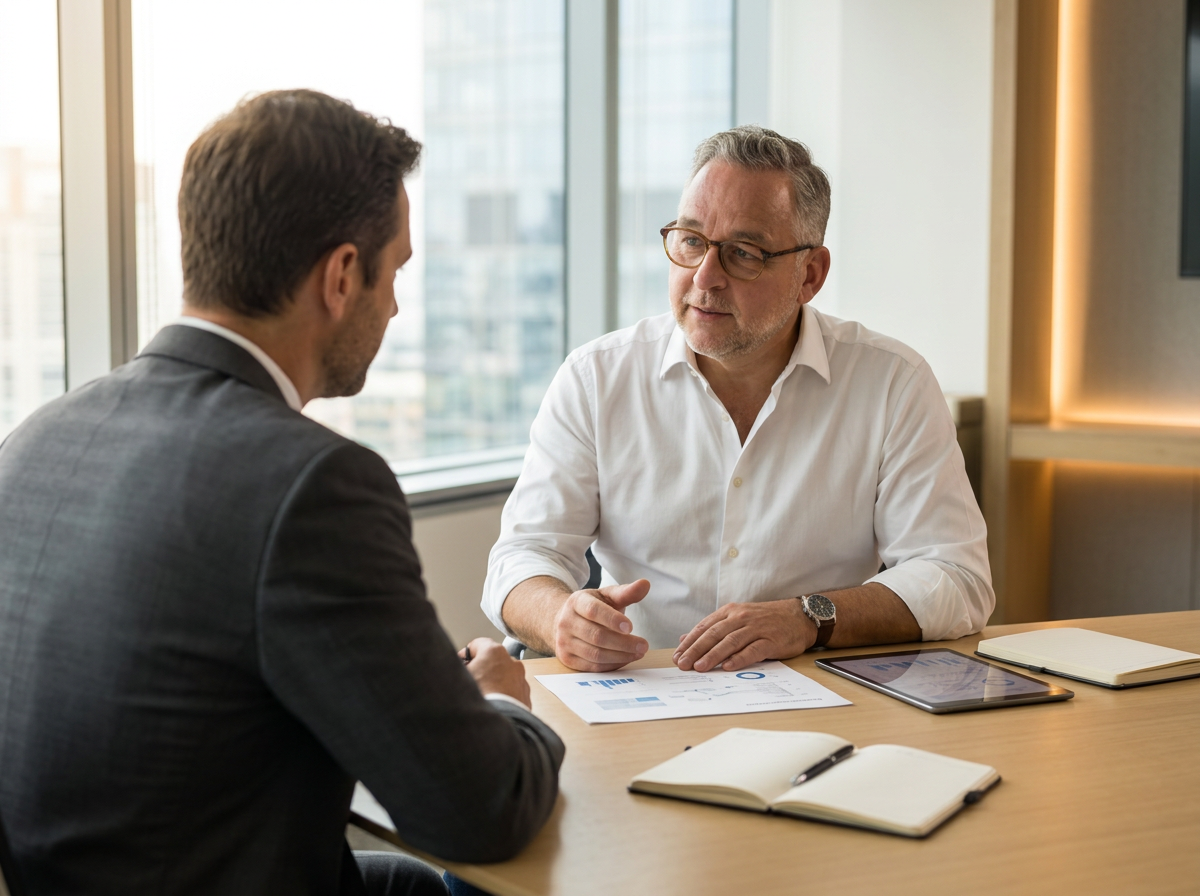 Architecte Product Builder en chef d'Evolias Partners co-construit avec une dirigeante et son équipe la roadmap d'intégration IA sur-mesure